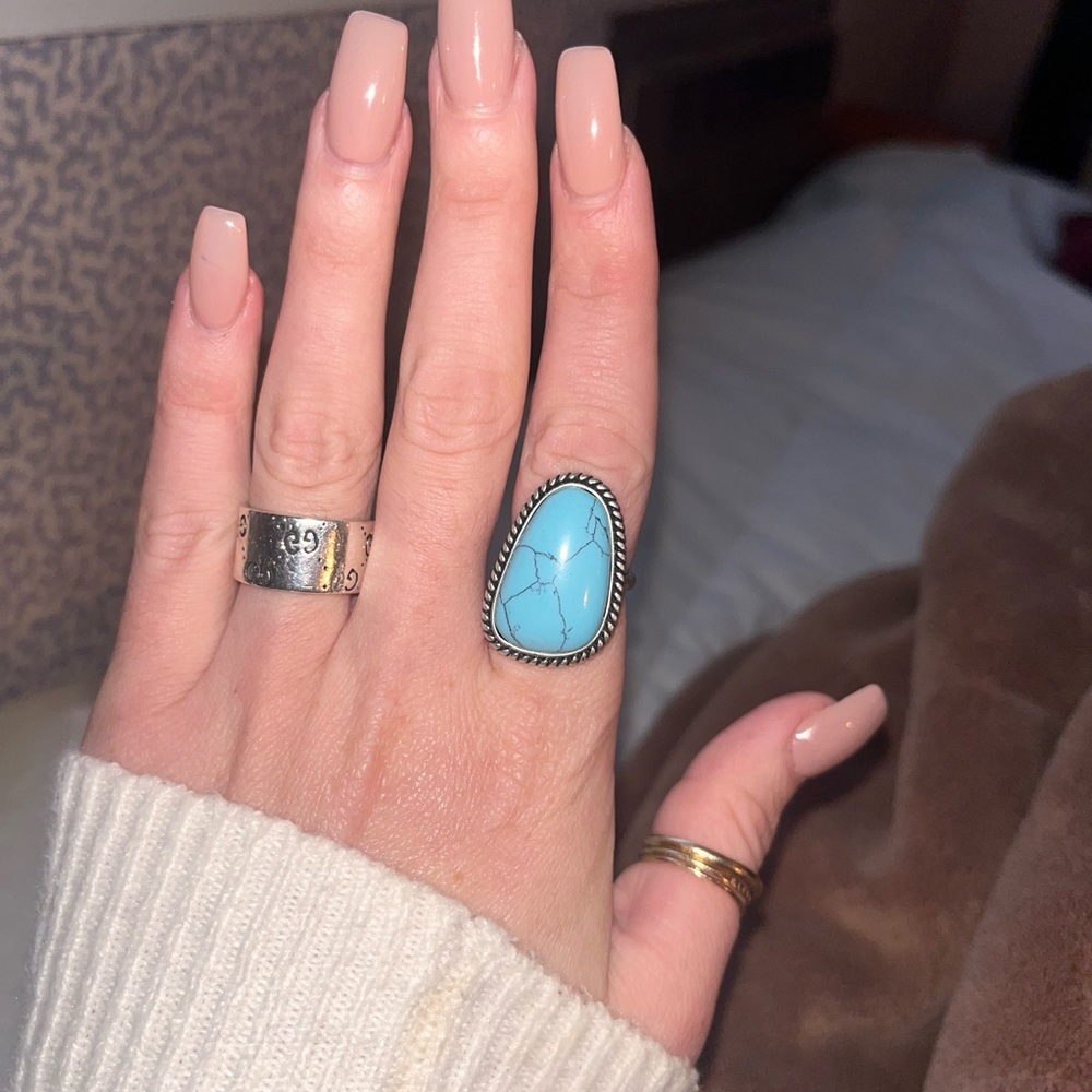 Turquoise Sterling Silver 925 chunky ring